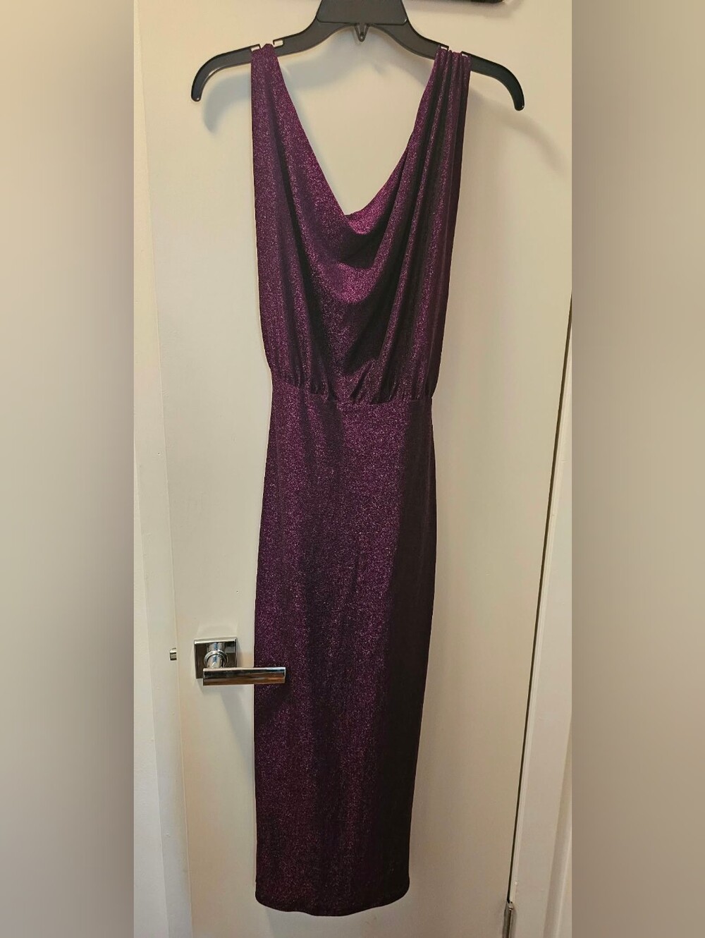 Petal & Pup Santiago Off Shoulder Midi Dress - Glittery Purple Womens Size Large